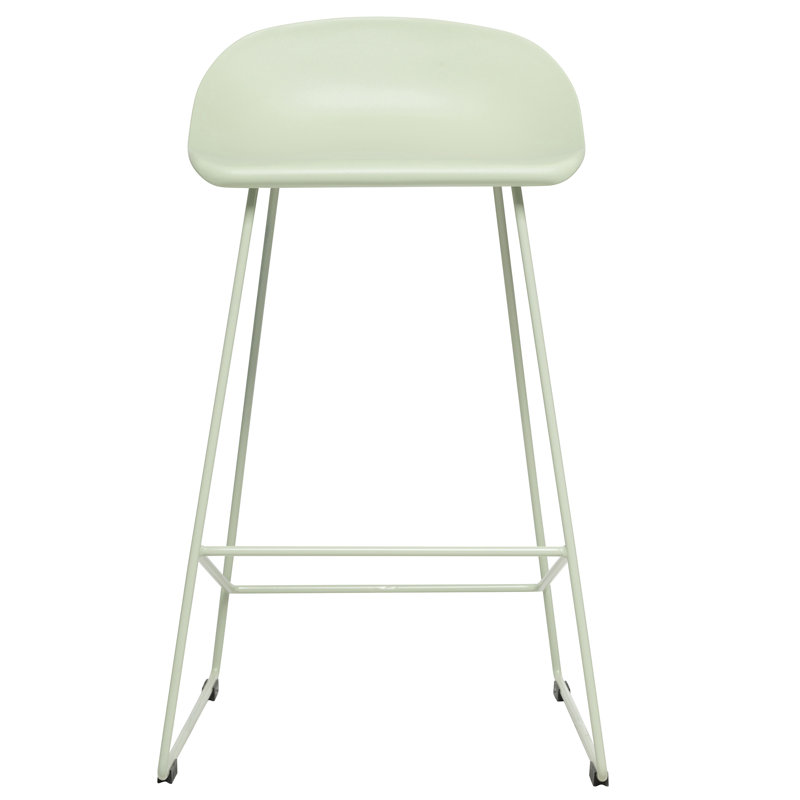 Meine Counter Stool with Metal Frame, Matte Green