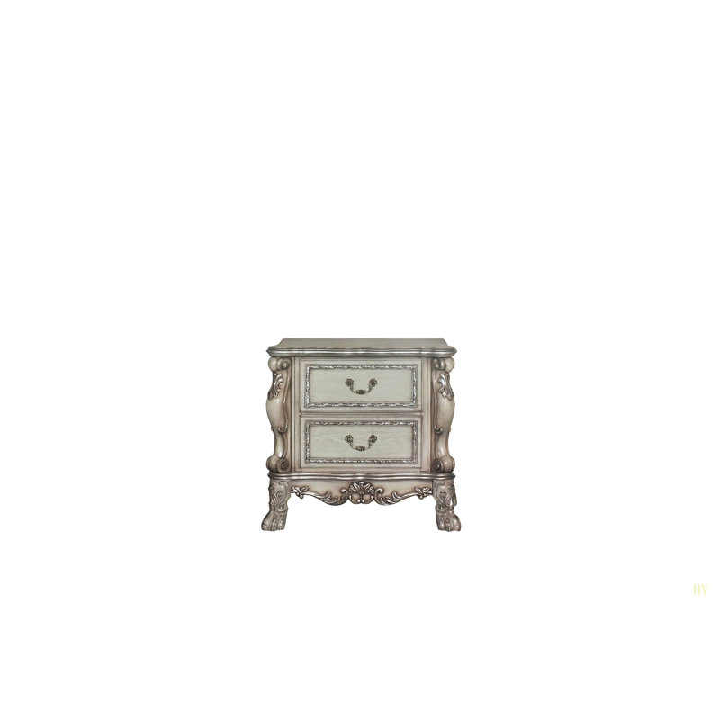 Table de chevet 2 tiroirs, table de chevet traditionnelle de style champêtre