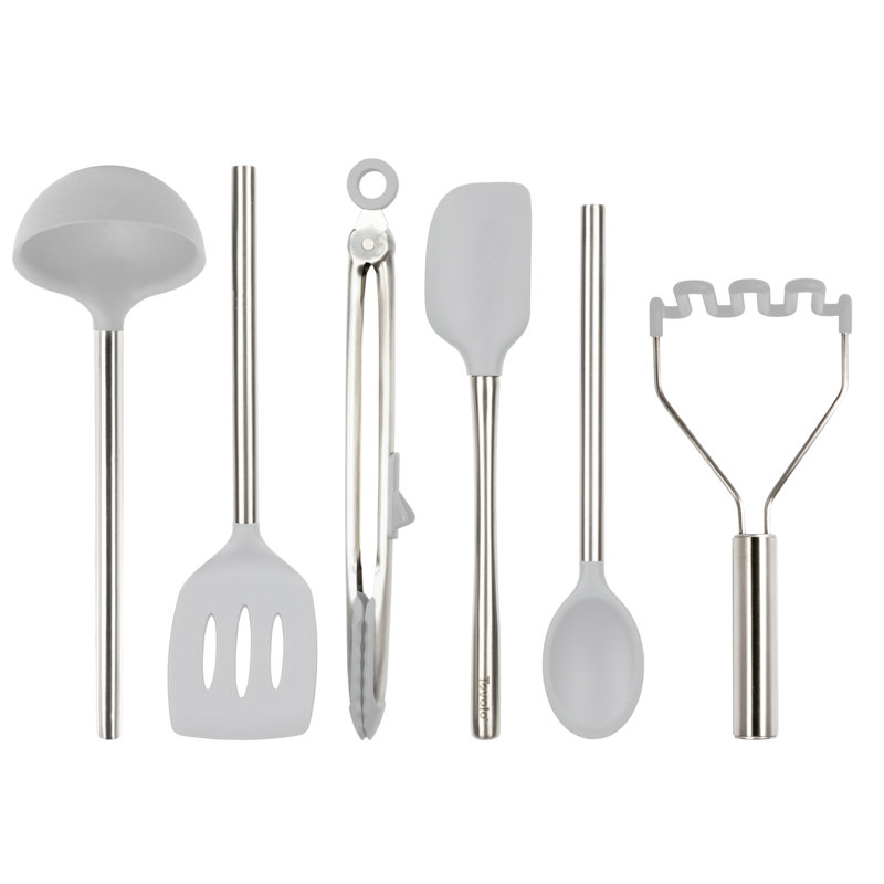 Tovolo 6-Piece Assorted Kitchen Utensil Set, Oyster Gray