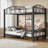 Metal Bunk Bed Twin Over Twin, Heavy Duty Bunkbeds Frame with Arched Guardrail and Safety Ladder, Sturdy Steel Bed for Kids Boys Girls, Space-Saving, No Box Spring Needed-958810802