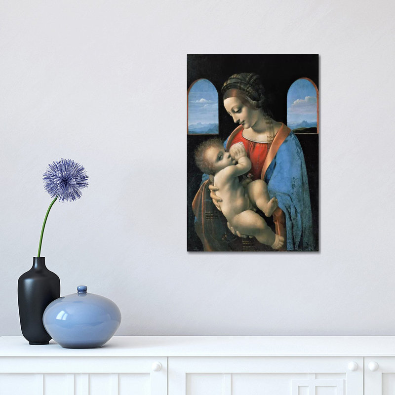 Madonna Litta, 1490 by Leonardo Da Vinci - Print on Canvas, Wrapped Canvas, 30.48 cm H x 45.72 cm W