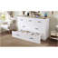 Grand lit escamotable Murphy avec station de charge, lit plateforme pliable multifonctionnel avec 1 grand tiroir de rangement pour chambre d'amis, petite chambre, blanc-642417736-642417737