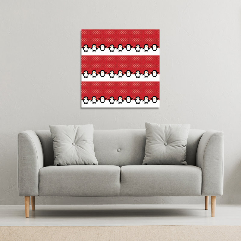 Penguins - Wrapped Canvas Print, 46cm H x 46cm W
