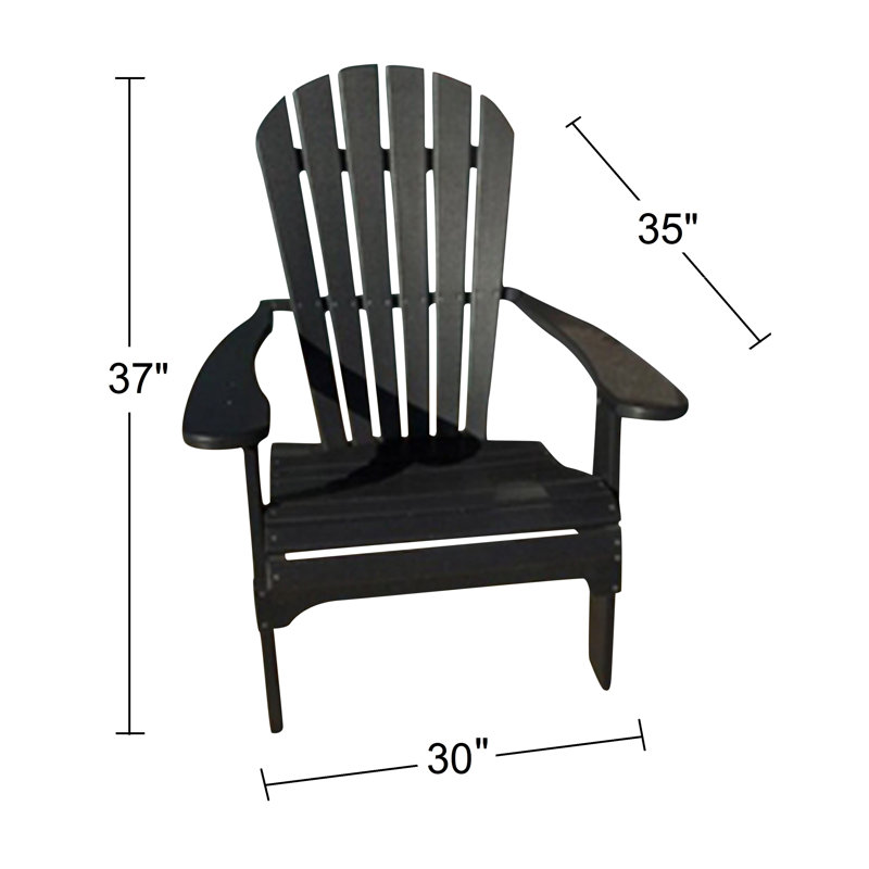 Chaise Adirondack pliante Ansel - Mobilier d'extérieur en poly, Noir
