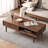 Walnut Solid Wood Rectangular Coffee Table-1081273677
