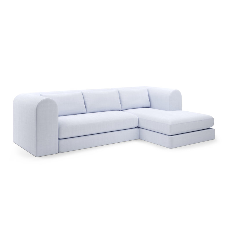 Baldwin Sectional Chaise, White Polyester Blend