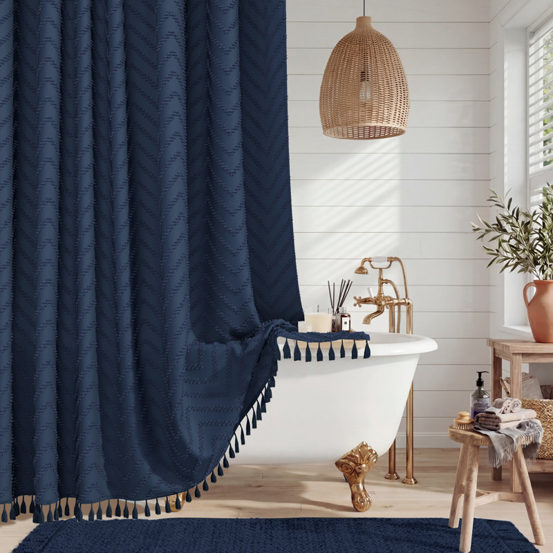 Rideaux de douche Boho, Marine, H 72 po x l 72 po