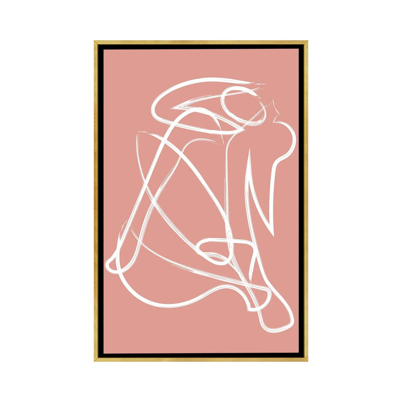 « Silhouette rose » par Mambo art studio-impression, Pas de tapis, Toile encadrée d'or, H 40 po x l 26 po x P 1,5 po