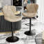 Higginsport Swivel Upholstered Adjustable Height Counter Stool with Metal Frame-661654665