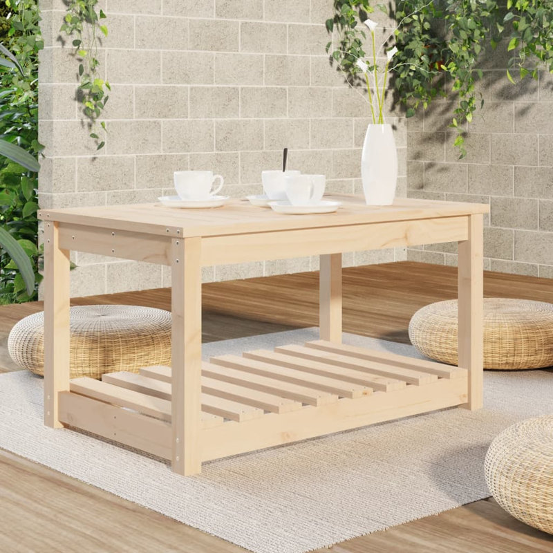 Singita Rectangular Pine Outdoor Coffee Table , cm W cm D, Natural, 45cm H x 50.5cm W x 82.5cm D