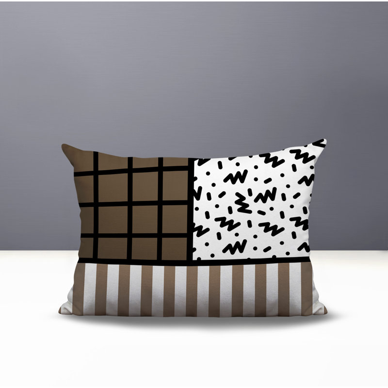 Oreiller rectangulaire réversible intérieur / extérieur Minka, Rectangulaire H 14 po x l 20 po, Beige