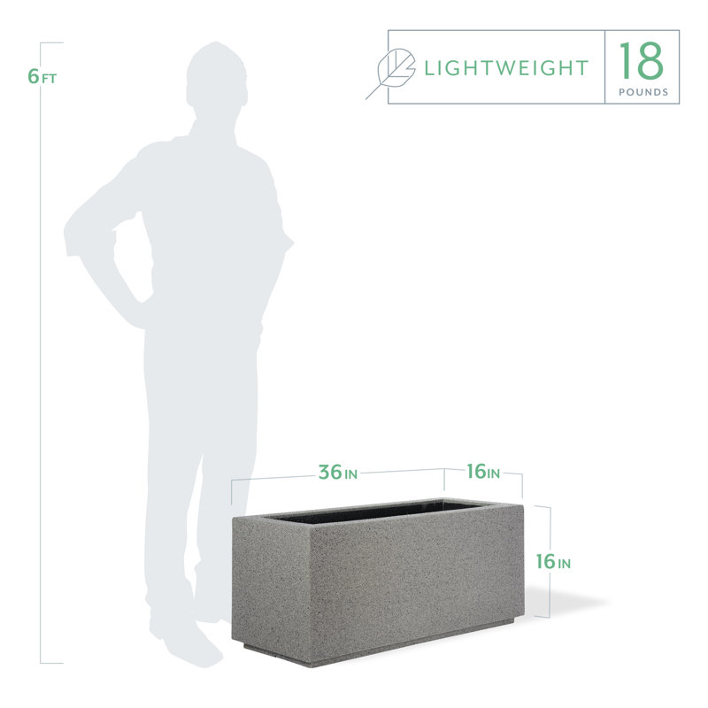 Argentine Trough Planter, Gray Granite