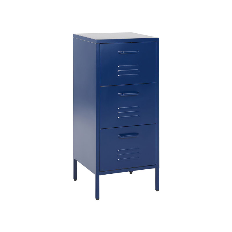 Montz 43cm W 3 - Drawer Chest of Drawers, Blue