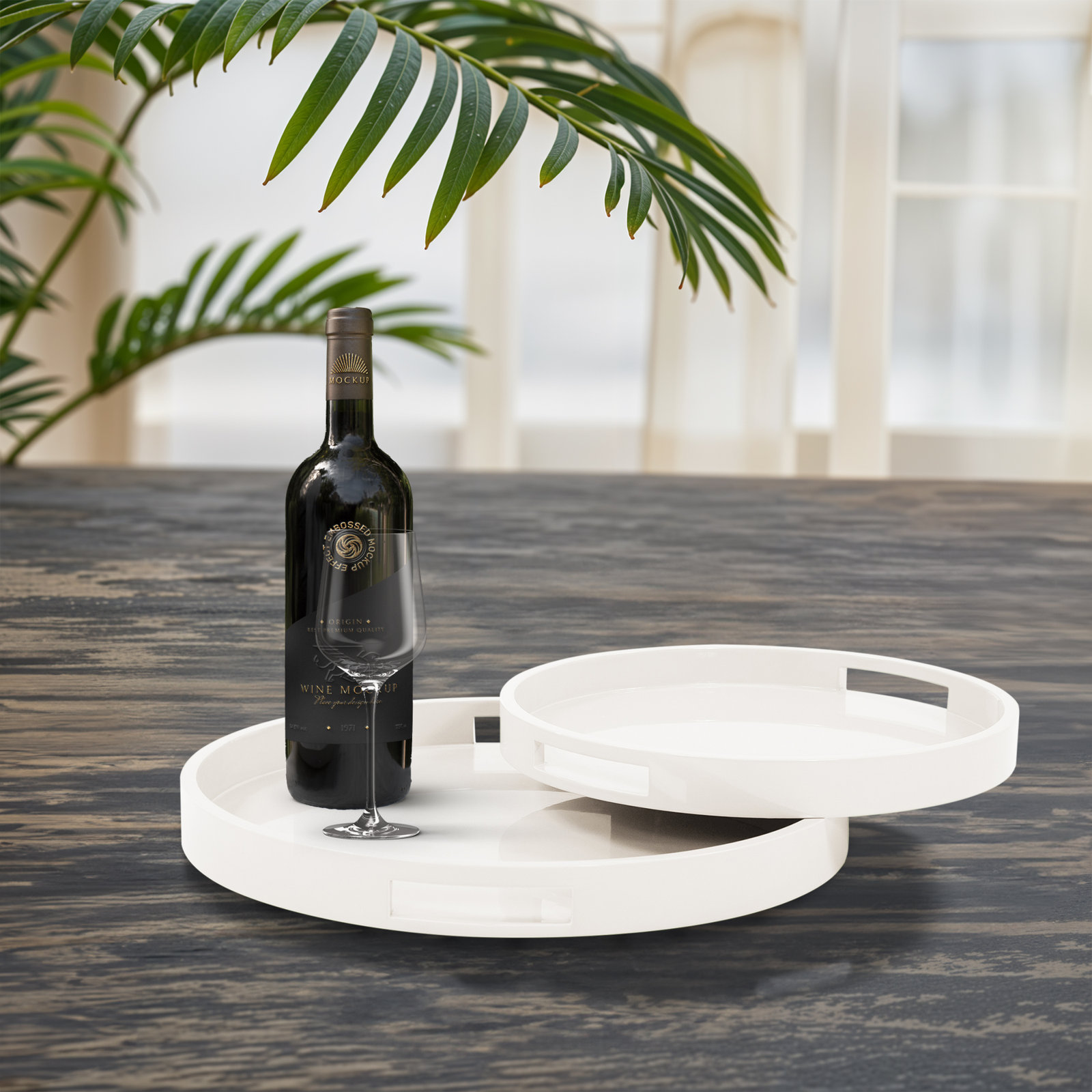 Parke Decorative Tray, Rectangular, Beige