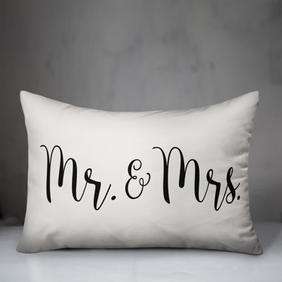 Mr and Mrs Script Lumbar Pillow