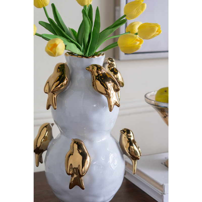 8.5X8.5X14" Bird Vase