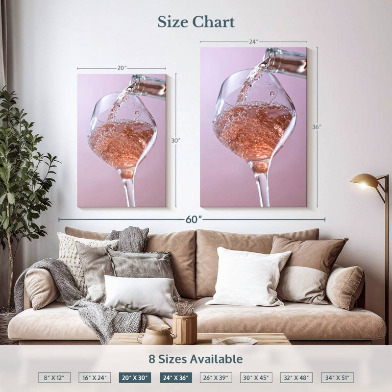 Yarlin Bubbly Rose Wine, 36" H x 24" W