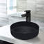 Lavabo de salle de bain vasque circulaire en acier inoxydable noir