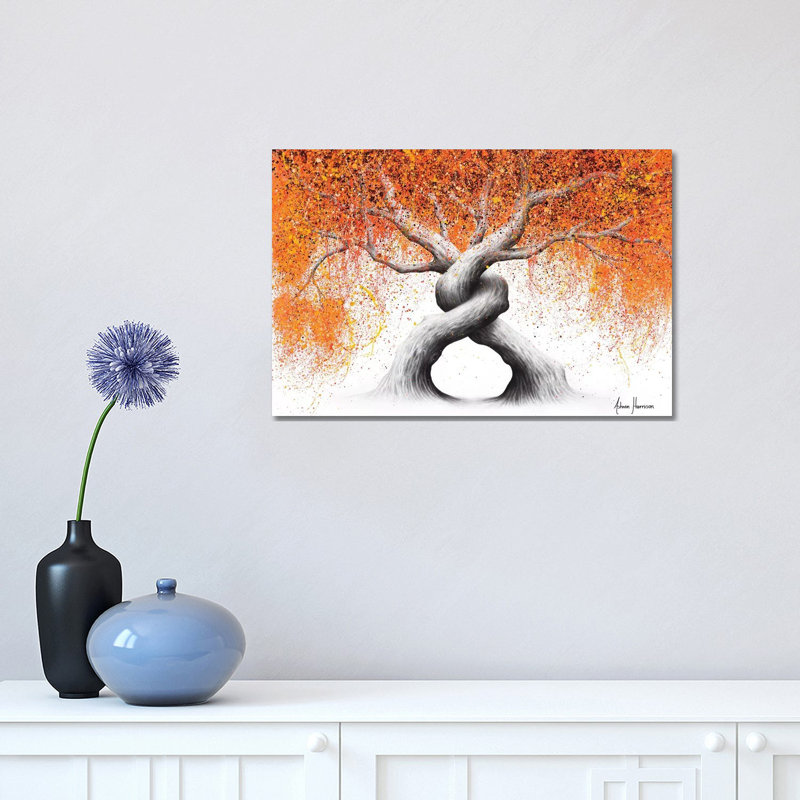 Twisting Love Trees 1 Piece Wall Art on Canvas, 30.48 cm H x 45.72 cm W, Wrapped Canvas