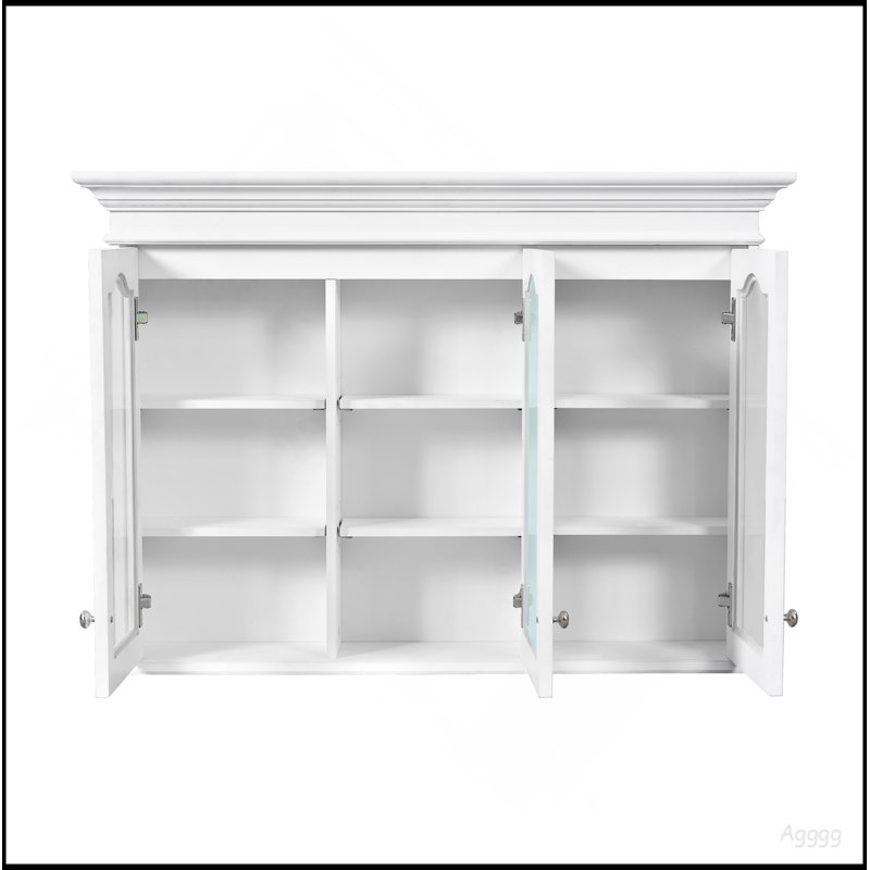 Armoire à pharmacie 40 "avec miroir, armoire de rangement pour salle de bain avec porte miroir et tablettes, armoire de salle de bain murale avec portes en verre