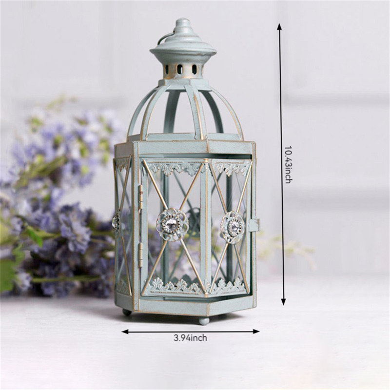 10.43'' H Metal Tabletop Candlestick, Green