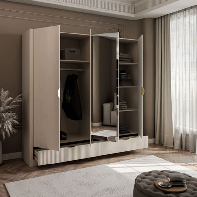 4 Door Manufactured Wood Wardrobe