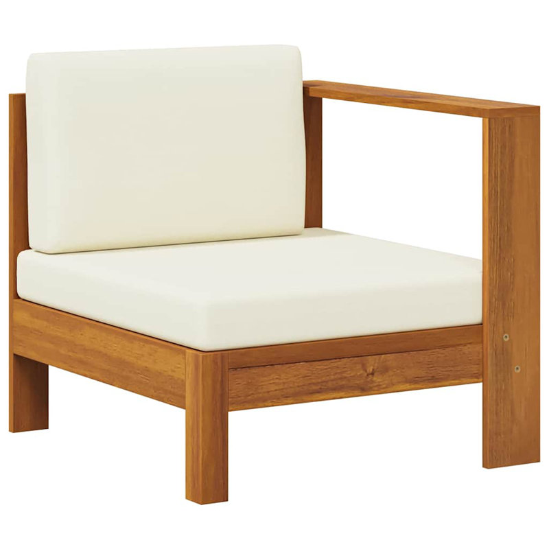 Canapé en bois Canapé de jardin d'extérieur durable standard en bois d'acacia blanc crème