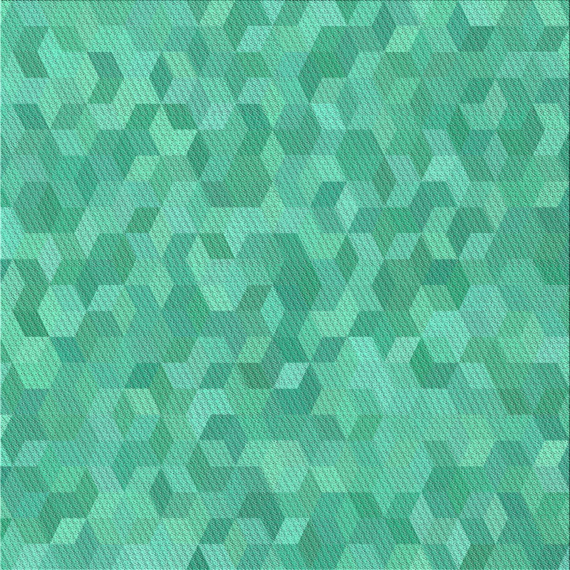 Tapis vert/blanc à motifs, Carré 4 pi