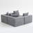 Modular Lshaped Sectional Sofa, Allfoam Deepseat Couch In Plush Textured Chenille, Includes 5 Matching Pillows, Compressed Shipping, 111" W × 74" D × 23.6" Hgrey-1241557903