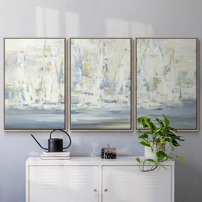 Regatta Time - 3 pièces, reproduction encadrée sur toile