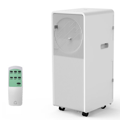 14,000 BTU Drainage-free Portable Air Conditioner for Indoor Rooms, 3 in-1 AC Unit for Bedroom 225-300 Sq.Ft, Dehumidifier, Fan, Sleep Mode, 24 Timer, Remote Control, Window Kits, White