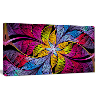 " Pink Yellow Fractal Stained Glass "