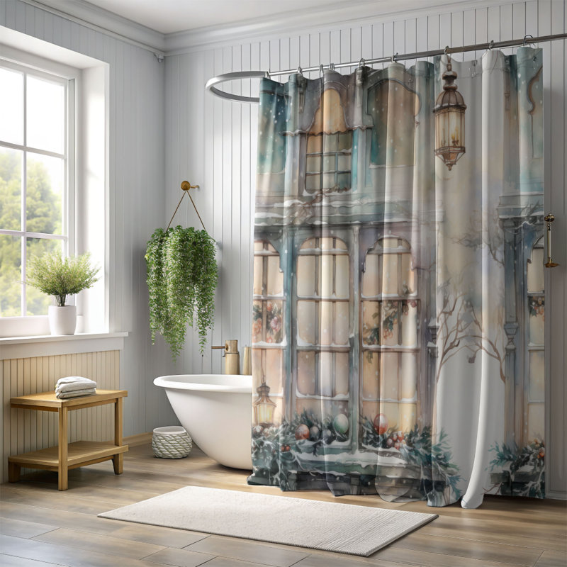 Rideau de douche Christmas Yard - Premium, H 74 po x l 71 po