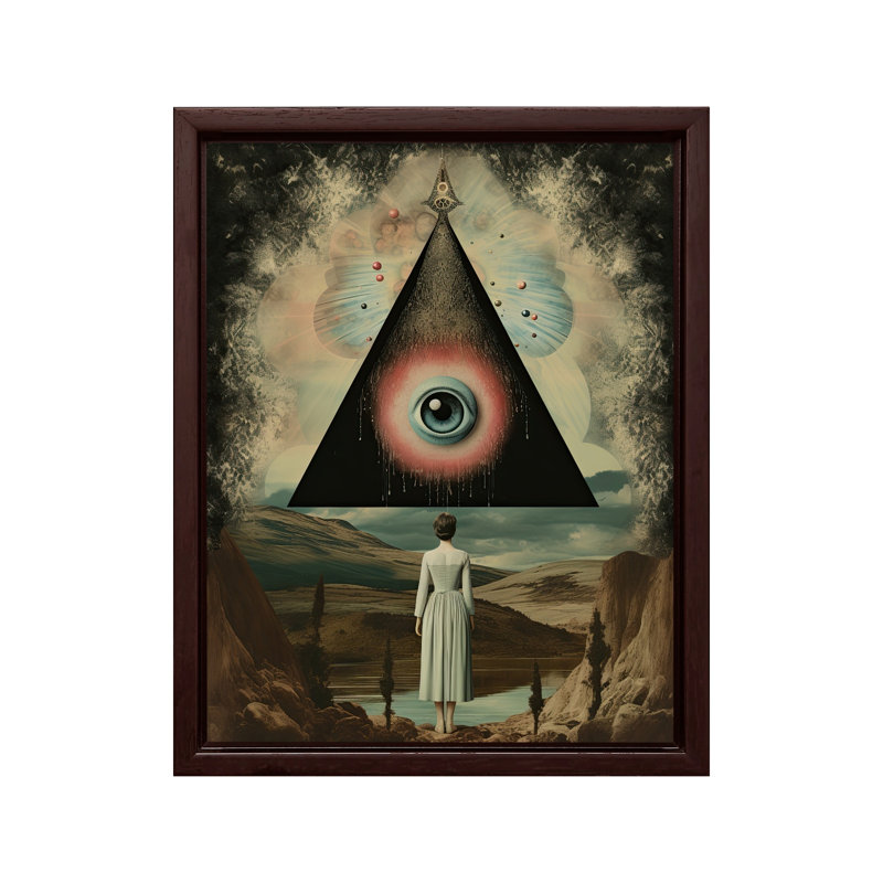 Œil psychédélique de la Providence, Poster, 24"H x 32"W, Brown Framed