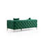 Modern 2-Seat Sofa, Green Polyester Fabric, 77.6 x 27.6 x 35.4 Inches | Beech Wood & Chipboard Frame, Chrome Metal Legs, Includes 2 Pillows, Removable Covers | Comfortable Seating with Fixed Back Cushion, Stylish Design-1945809978