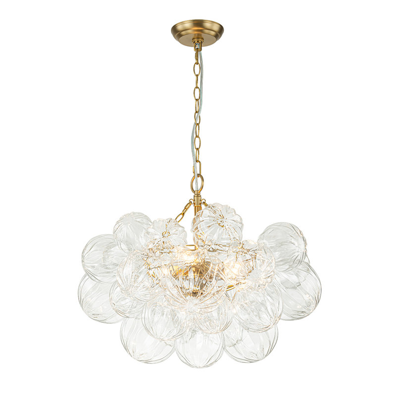 Macosh 3 - Light Textured Glass Bubble Chandelier