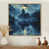 Toile avec cadre flottant or