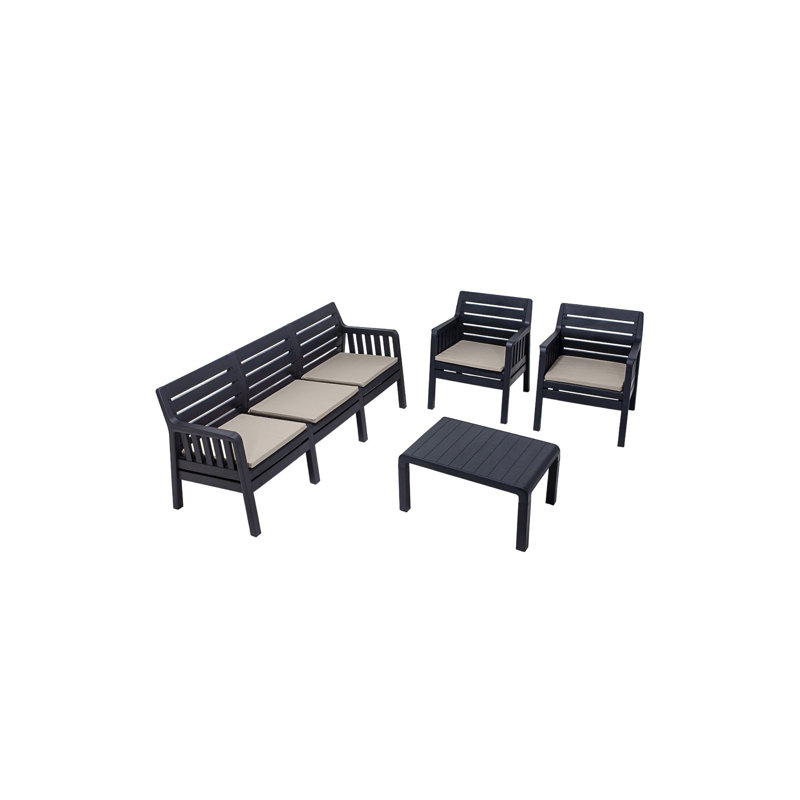Cardamom Outdoor Table Set, Black