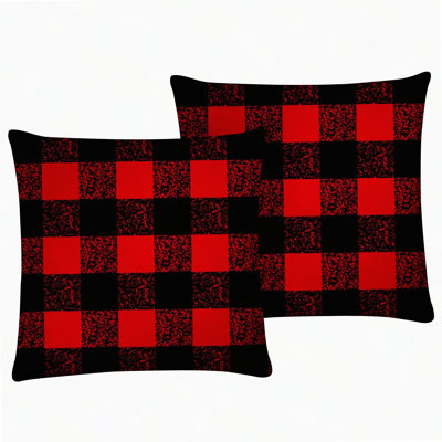 Farmhouse Plaid Pillow Covers Set - Square Cushion Covers for Sofa - Decorative Buffalo Check Throw Pillow Cases - Home Decor Items