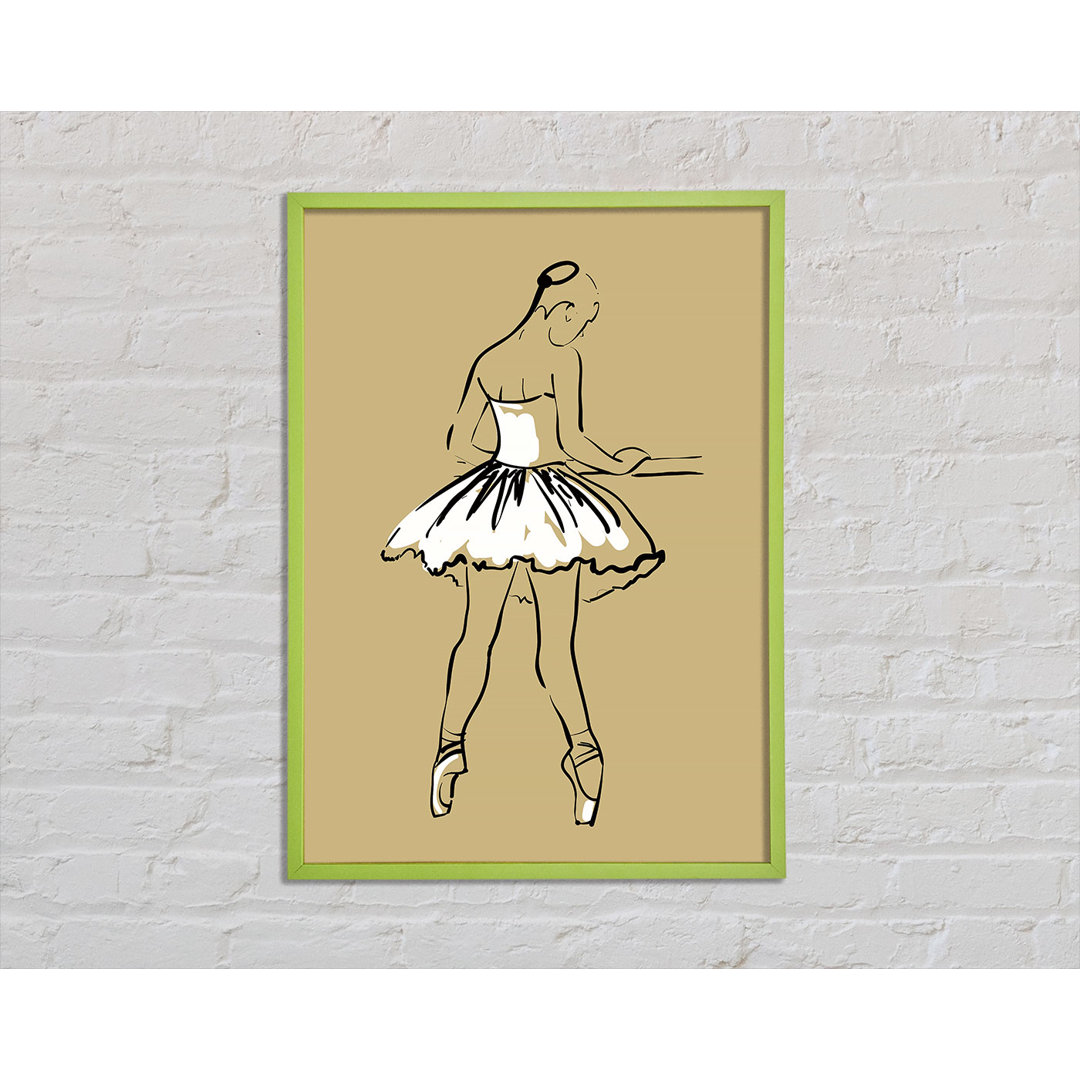 Beige Weiß Ballerina 2 - Einzelner Bilderrahmen Kunstdrucke