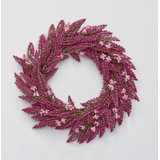 22" Artificial Heather Wreath on Natural Twig Base