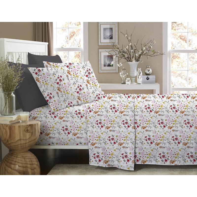 Ensemble de draps 100% coton 6 pièces Bibb Home 1200tc - 10 motifs, Simple, Vert menthe