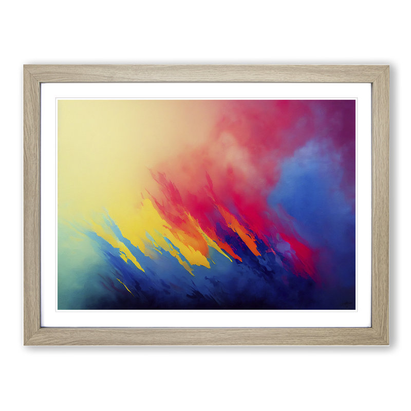 Unsurpassed Modern Abstract - Framed Print, 34cm H x 46cm W x 2cm D, Oak