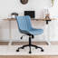 Chaise de bureau pivotante en cuir véritable avec roulettes Brionni-1037692688