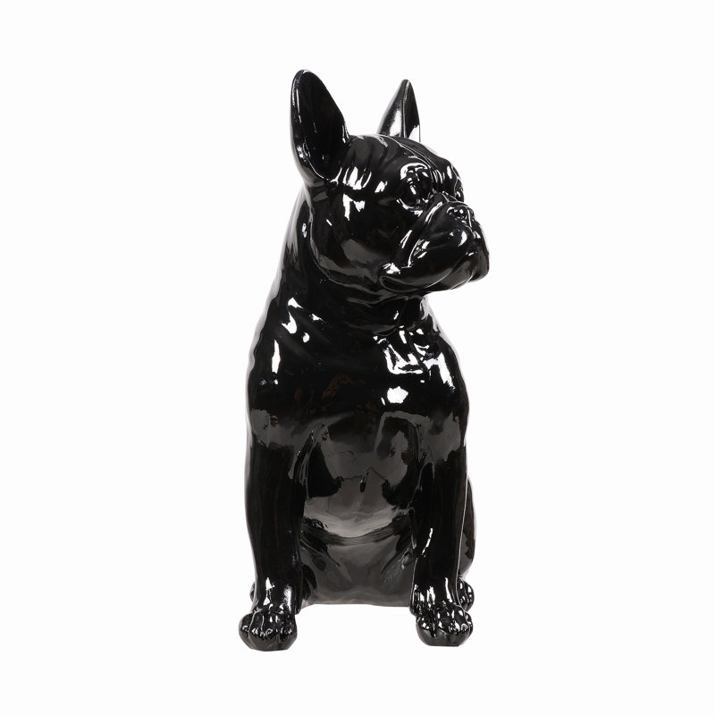 10" H French Bulldog Statue Home Decor Indoor Use Only, Black