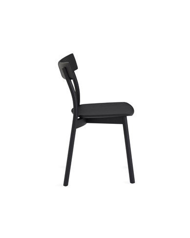 Chiaro Solid Wood Stacking Side Chair, Black