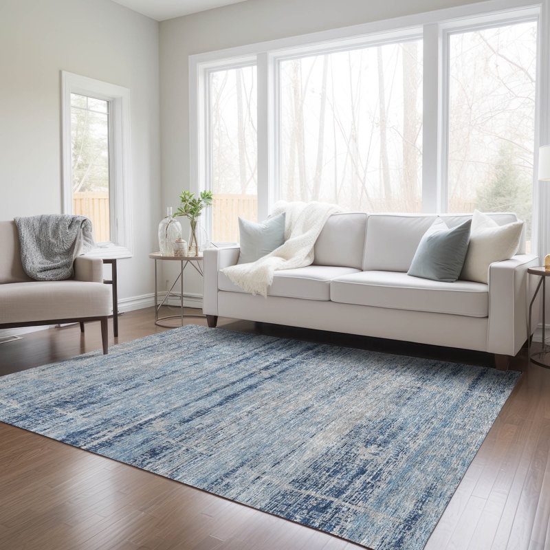 Ceajay Washable Abstract Indoor / Outdoor Rug, Rectangle 10' x 14'