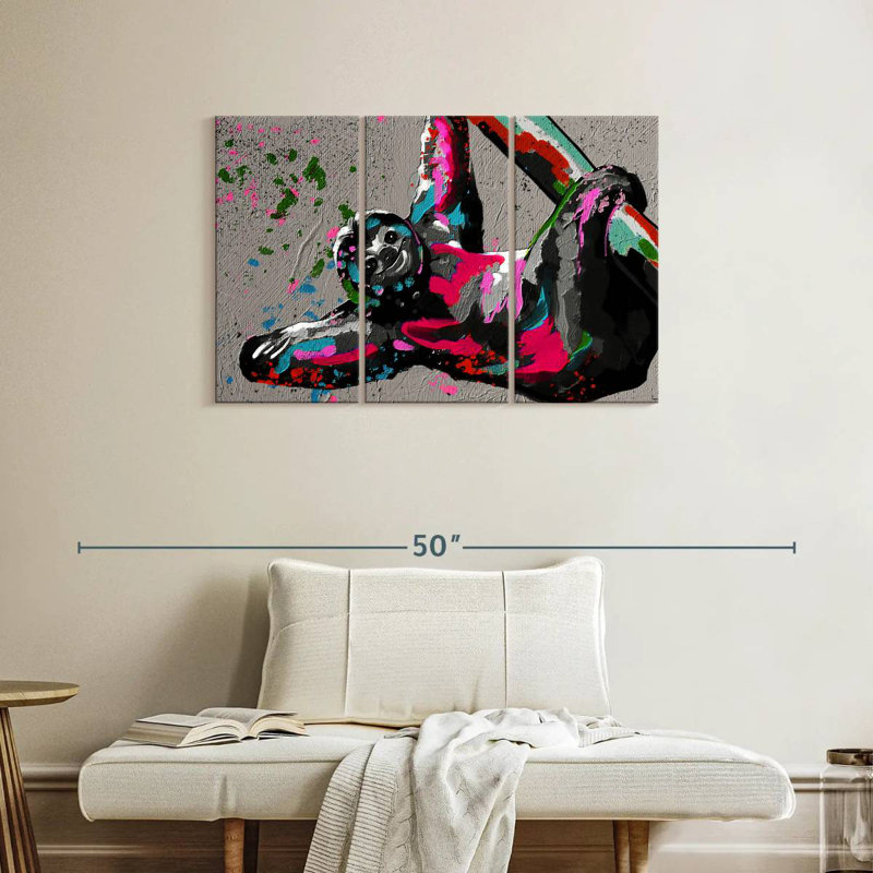 Brampt Splattered Sloth, 24" H x 38" W