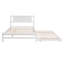 Lit plateforme double avec lit gigogne réglable, blanc-1036864088