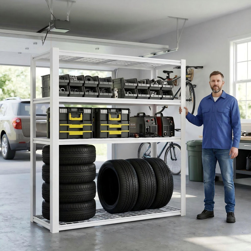 Heavy-Duty 5-Tier Wire Shelving Unit - 3000 LBS Total Capacity With Adjustable Heights & Reinforced Construction For Garage, Warehouse & Industrial Storage